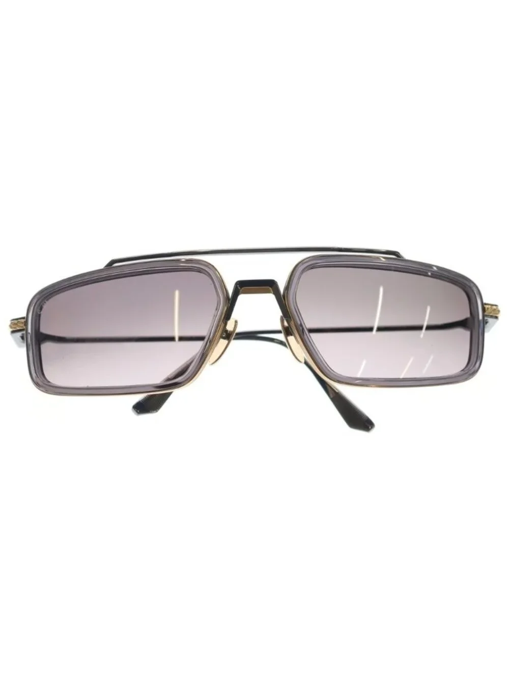 Chrome Hearts Eader Double Bridge Flare Anni Temple Sunglasses Gold Black